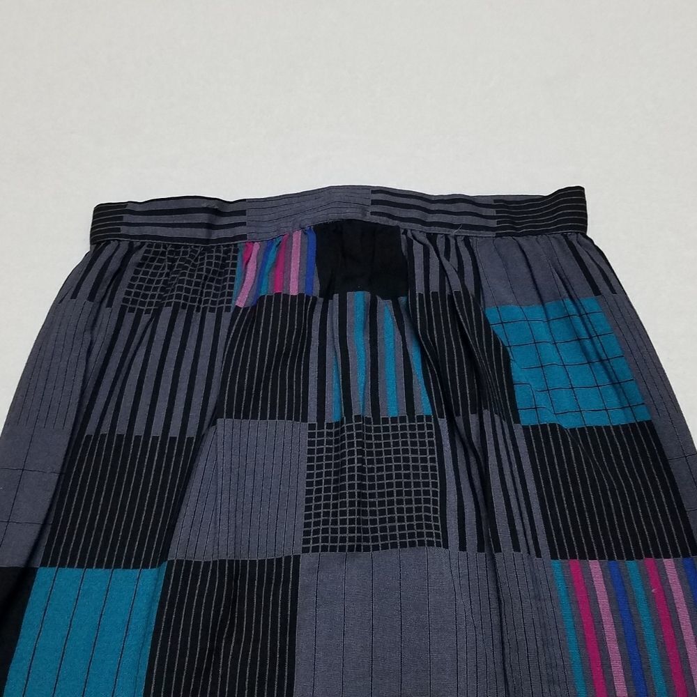 Ms. Interpret Vintage 70s Black Lavallière Patchwork Pencil Skirt Belted Outfit - Picture 13 of 16